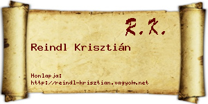 Reindl Krisztián névjegykártya